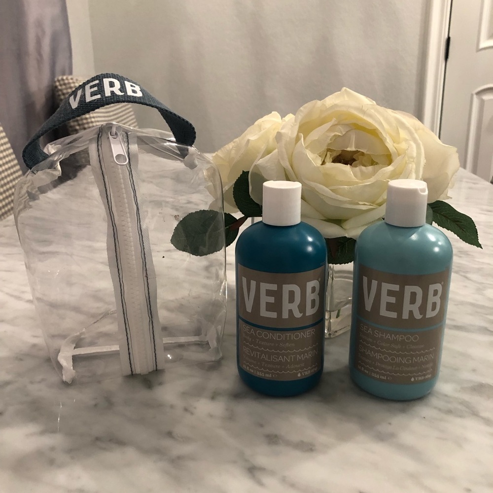 Verb Sea Shampoo and Conditioner Set. Bonus zippered bag